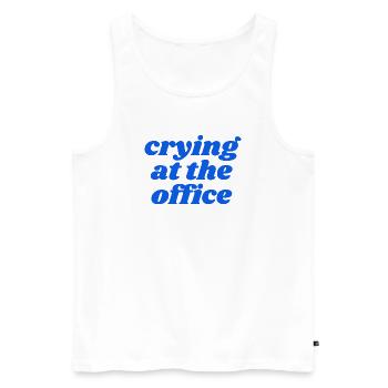 crying at the office - Männer Premium Bio Tank Top - Weiß - Vorne - AI Model Male 178 light (178cm)