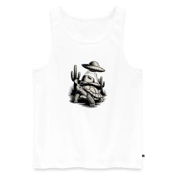 Chemise classique Alien Cowboy Turtle - Débardeur bio Premium Homme - blanc - Devant - Michal (187cm)
