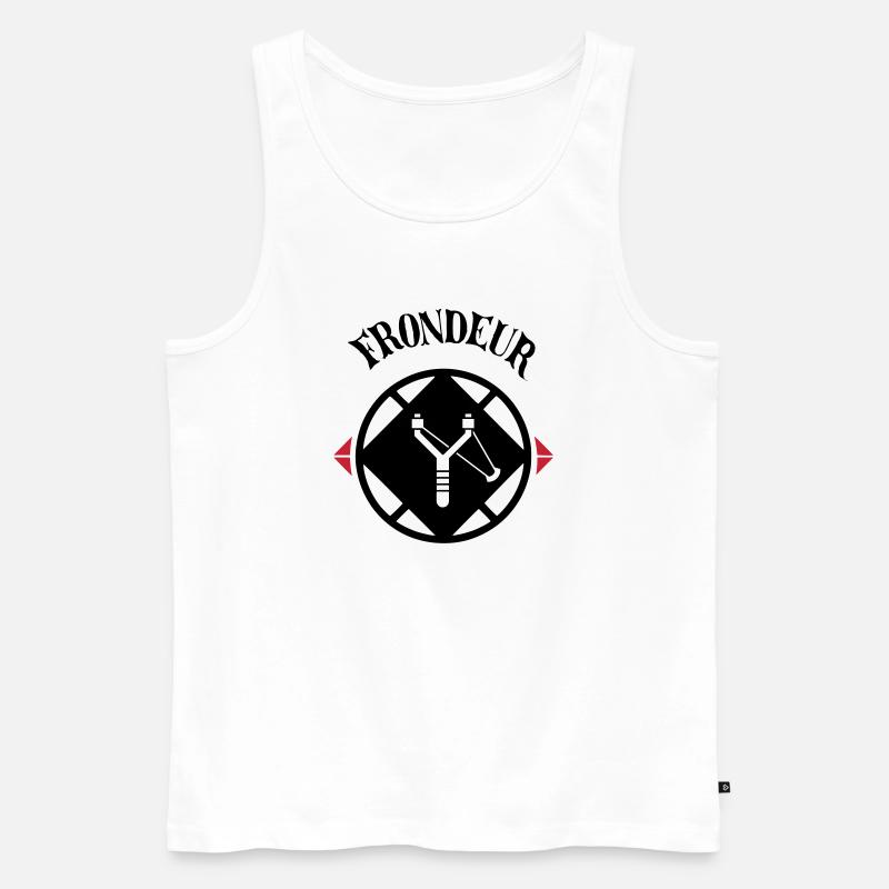Slinger-Emblem - Männer Premium Bio Tank Top - Weiß