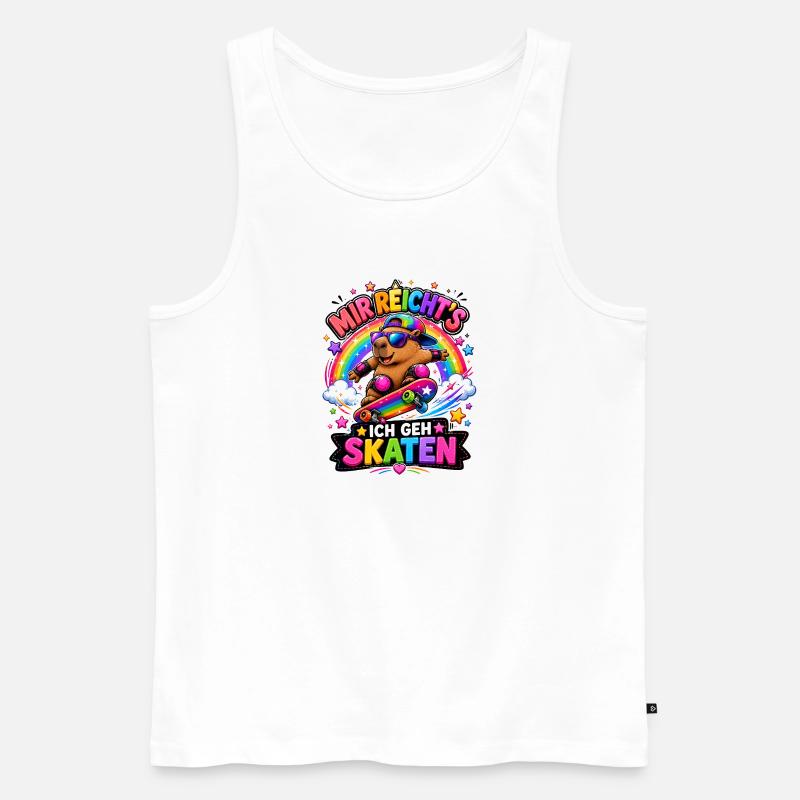 Skate Capybara Regenbogen - Männer Premium Bio Tank Top - Weiß