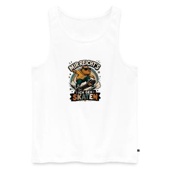 Capybara Skaten - Männer Premium Bio Tank Top - Weiß - Vorne - AI Model Male 178 light (178cm)