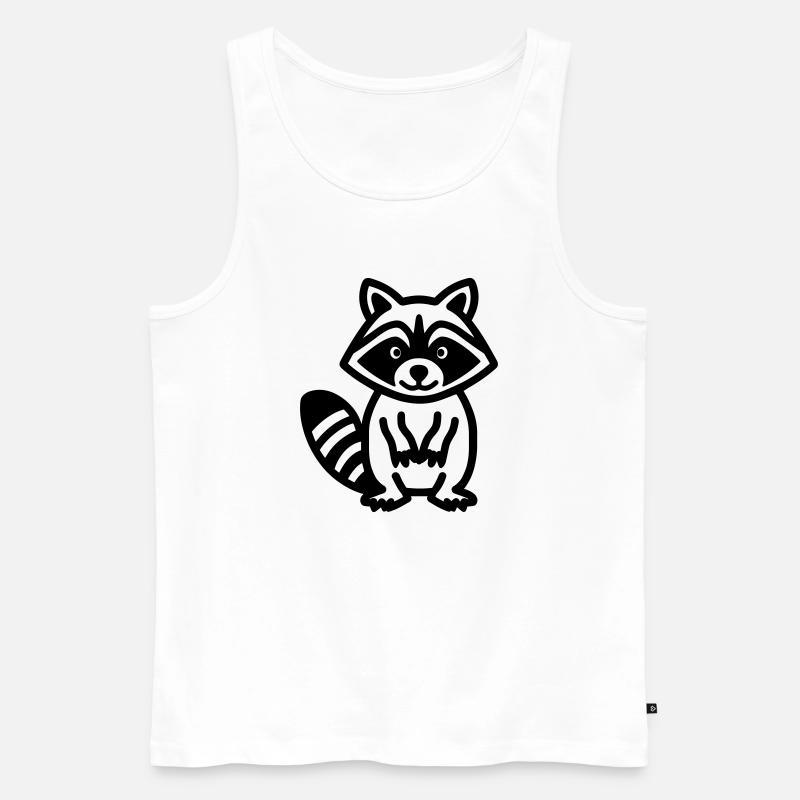 Waschbär - Männer Premium Bio Tank Top - Weiß