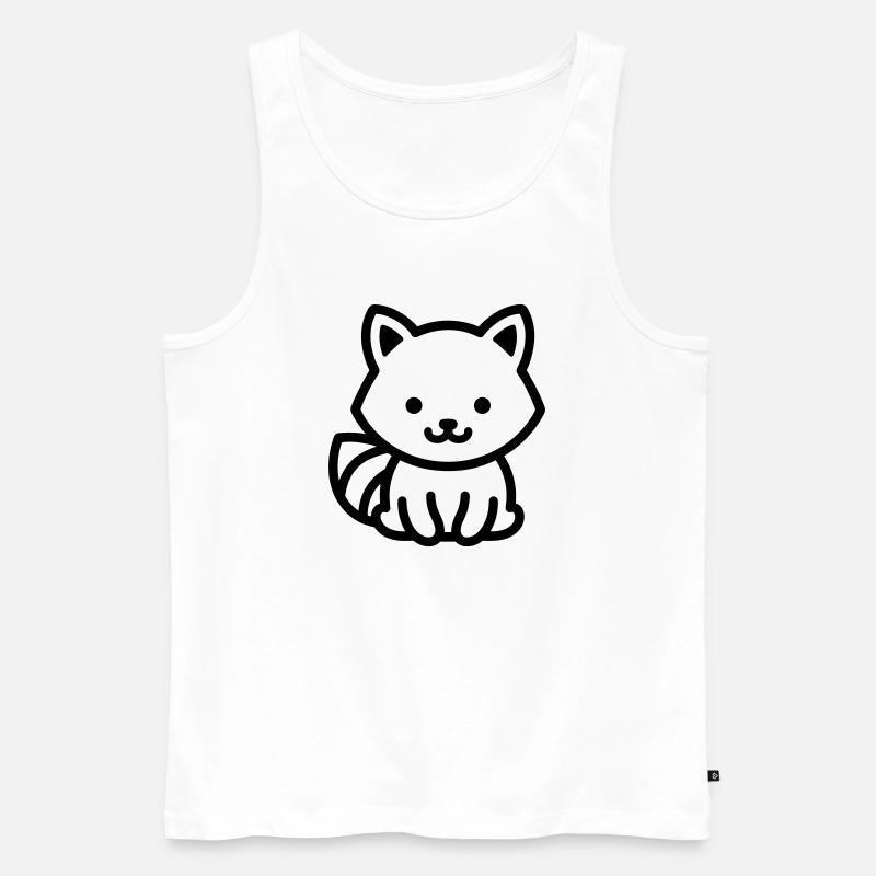 Waschbär - Männer Premium Bio Tank Top - Weiß