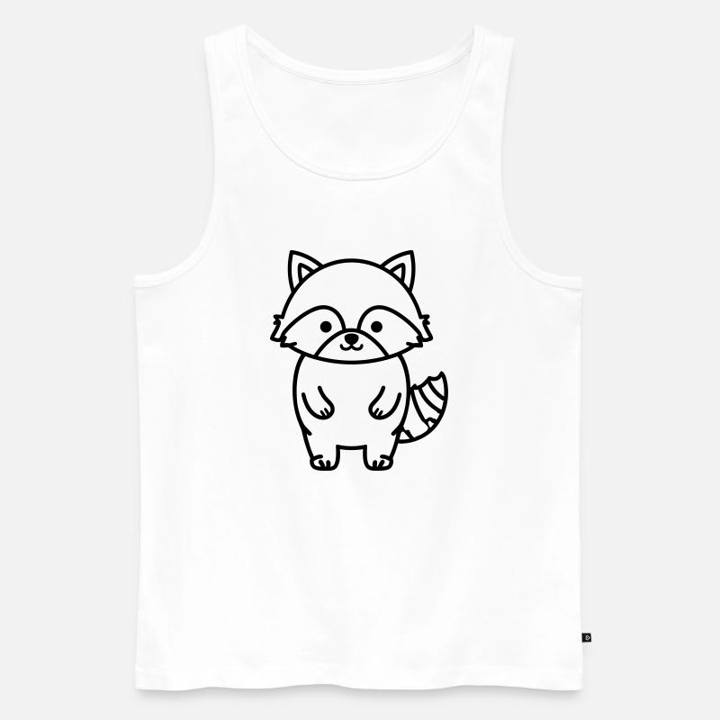 Waschbär - Männer Premium Bio Tank Top - Weiß