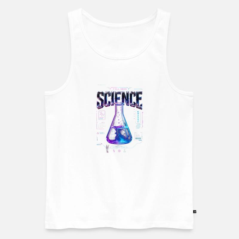 Neon-Wissenschaft Becherdesign - Männer Premium Bio Tank Top - Weiß