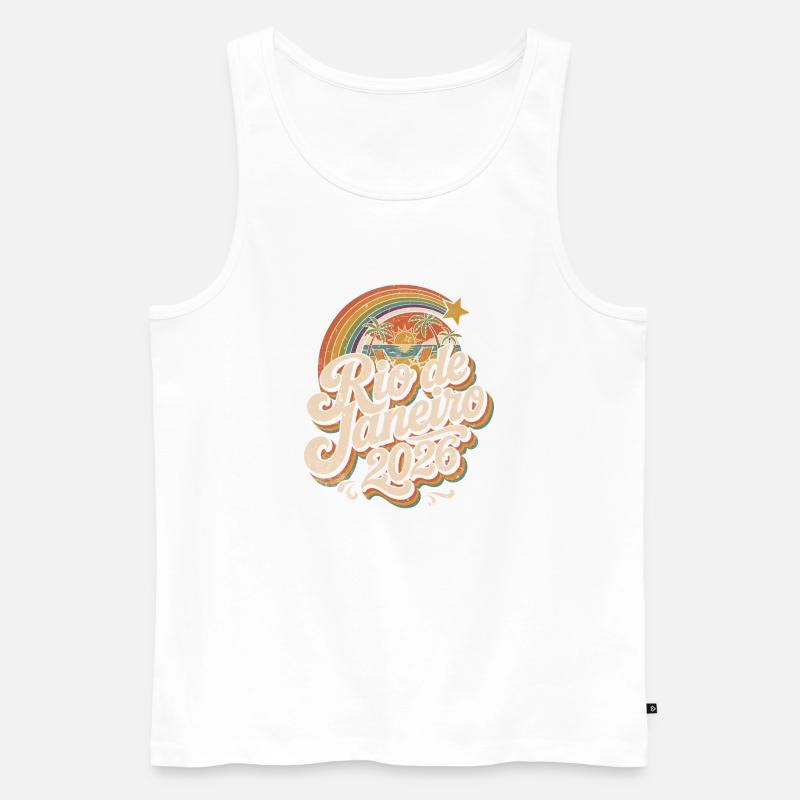 Rio 2026 Retro-Logo - Männer Premium Bio Tank Top - Weiß