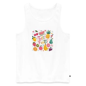 Tutti Frutti Farbexplosion - Männer Premium Bio Tank Top - Weiß - Vorne - Michal (187cm)