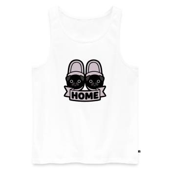 Pug Slippers Home Banner - Men's Premium Organic Tank Top - white - Front - Michal (187cm)