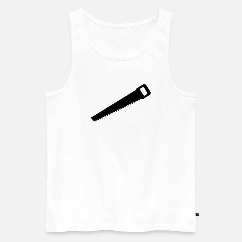 Handsäge - Männer Premium Bio Tank Top - Weiß