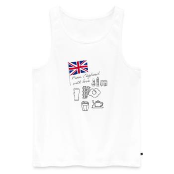 EXANGLIA - Männer Premium Bio Tank Top - Weiß - Vorne - Michal (187cm)