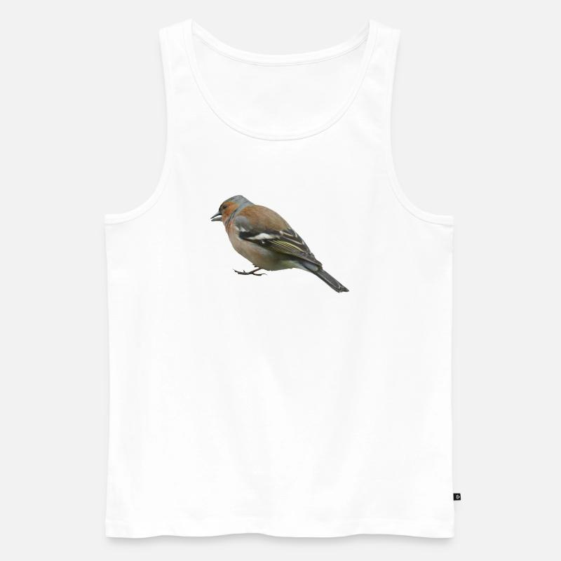 Buchfink (seitlich) - Männer Premium Bio Tank Top - Weiß