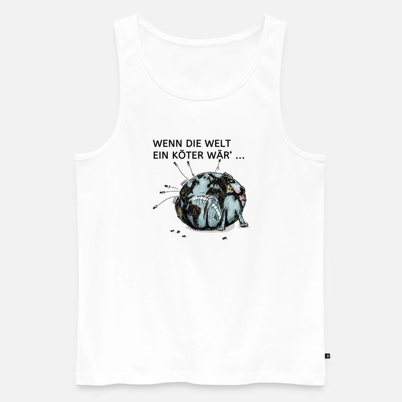 Weltköter - Männer Premium Bio Tank Top - Weiß