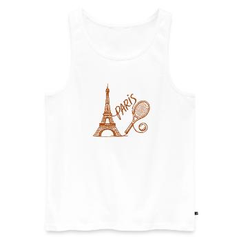 Paris Tennis Tournament Shirt, Retro Tennis Pullover Hoodie - Men's Premium Organic Tank Top - white - Front - AI Model Male 178 light (178cm)