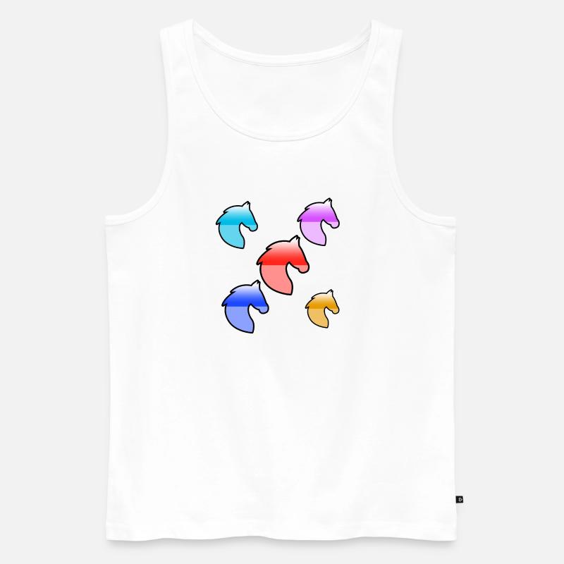 Pferde - Männer Premium Bio Tank Top - Weiß