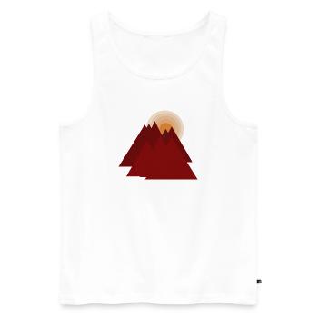 Les Montagnes Rouges au lever du soleil - Débardeur bio Premium Homme - blanc - Devant - AI Model Male 178 light (178cm)