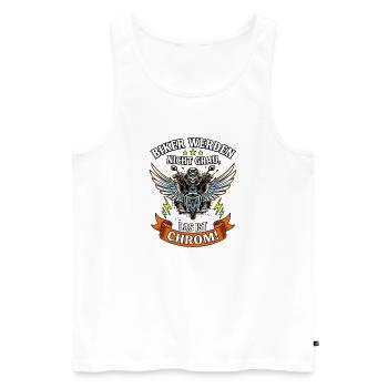 Biker werden nicht grau das ist Chrom Motorrad - Männer Premium Bio Tank Top - Weiß - Vorne - Michal (187cm)