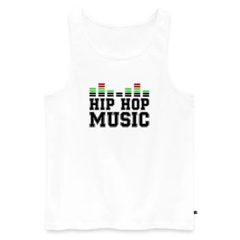 Musique Hip Hop - Débardeur bio Premium Homme - blanc - Devant - AI Model Male 178 light (178cm)