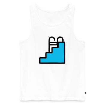  Pool Leiter Schwimmbad Icon - Männer Premium Bio Tank Top - Weiß - Vorne - Michal (187cm)
