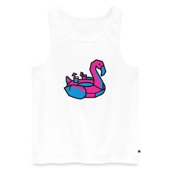 Flamingo Schwimmtier Pool Party - Männer Premium Bio Tank Top - Weiß - Vorne - AI Model Male 178 light (178cm)