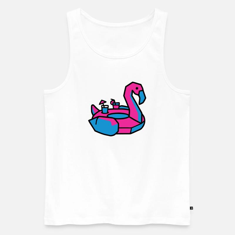 Flamingo Schwimmtier Pool Party - Männer Premium Bio Tank Top - Weiß