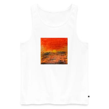 Fire Red Sunset - Men's Premium Organic Tank Top - white - Front - AI Model Male 178 light (178cm)