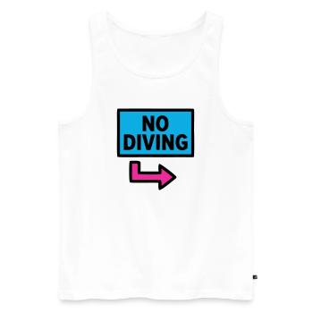 No Diving Schild Pool Retro - Männer Premium Bio Tank Top - Weiß - Vorne - Michal (187cm)