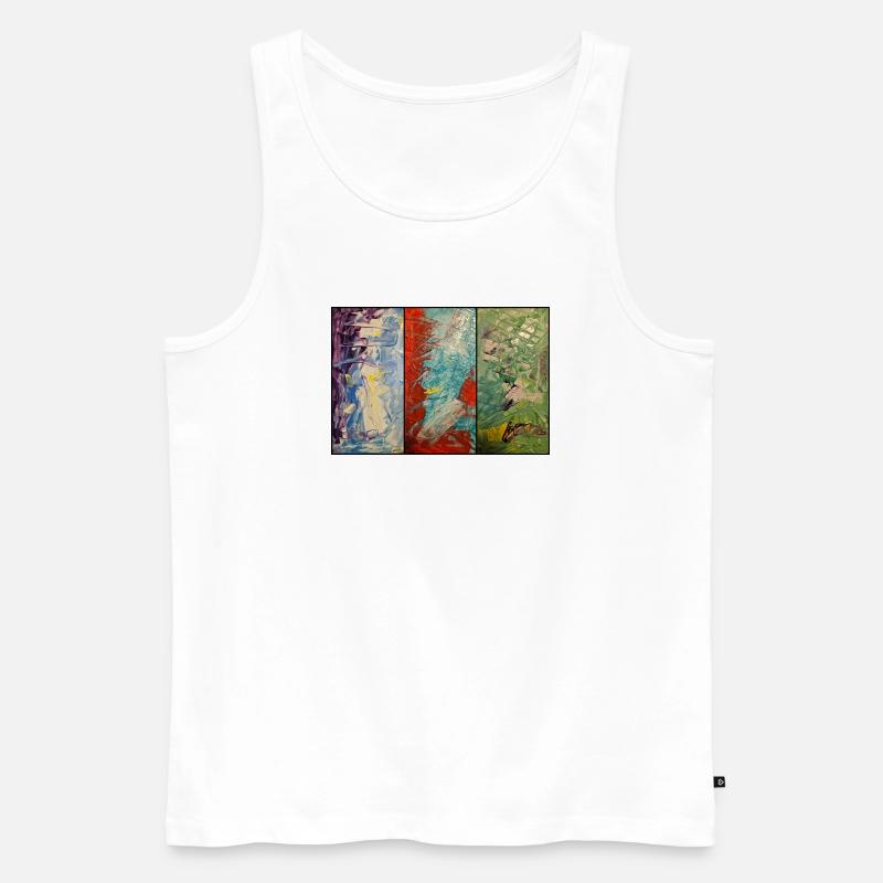 Triptychon Farbfluss - Männer Premium Bio Tank Top - Weiß
