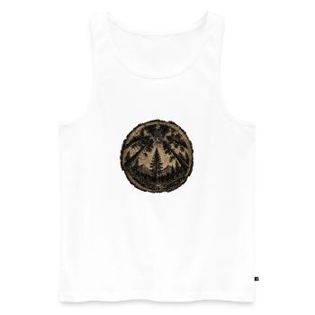 Cercle de la Forêt au Clair de Lune - Débardeur bio Premium Homme - blanc - Devant - Michal (187cm)