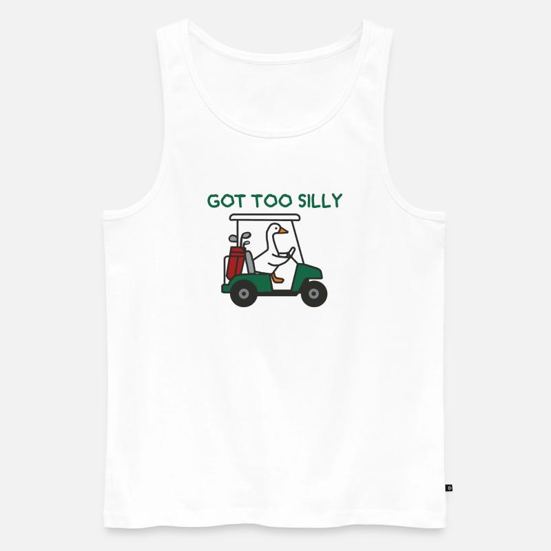Gans im Golfwagen - Männer Premium Bio Tank Top - Weiß