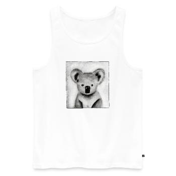 Koala black and white - hand carved artwork - Men's Premium Organic Tank Top - white - Front - Michal (187cm)
