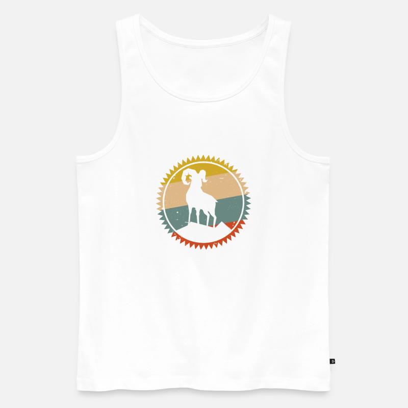 Desert Sunset Kamel Emblem - Männer Premium Bio Tank Top - Weiß