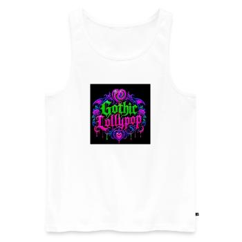 Gothic Halloween Neon Heart - Men's Premium Organic Tank Top - white - Front - AI Model Male 178 light (178cm)