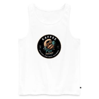Fuel Coffee - Kaffee modern - Männer Premium Bio Tank Top - Weiß - Vorne - Michal (187cm)
