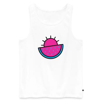 Watermelon Sun 90s Pop Art - Men's Premium Organic Tank Top - white - Front - AI Model Male 178 light (178cm)