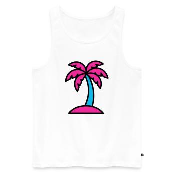 Vaporwave des années 90 de Neon Palm Tree - Débardeur bio Premium Homme - blanc - Devant - Michal (187cm)