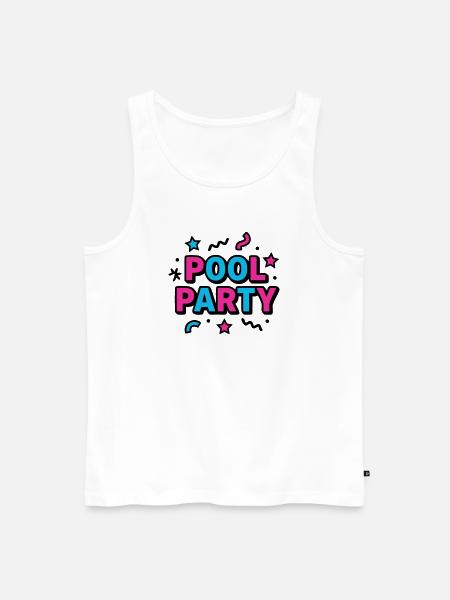 Pool Party 90s Lettering - Men's Premium Organic Tank Top - white