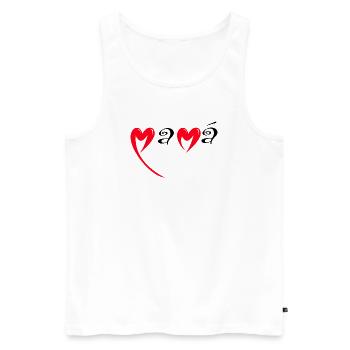 Bonne fête Maman cœur rouge amour mères Mama - Débardeur bio Premium Homme - blanc - Devant - Michal (187cm)