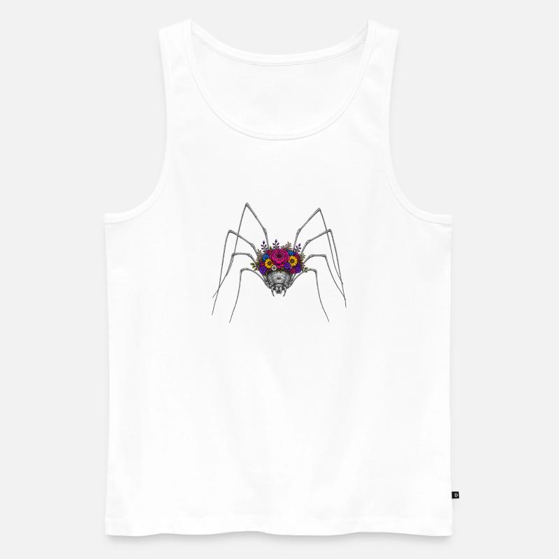 Blühende Spinnenkrone - Männer Premium Bio Tank Top - Weiß