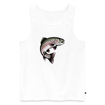 Forelle Angeln - Männer Premium Bio Tank Top - Weiß - Vorne - AI Model Male 178 light (178cm)