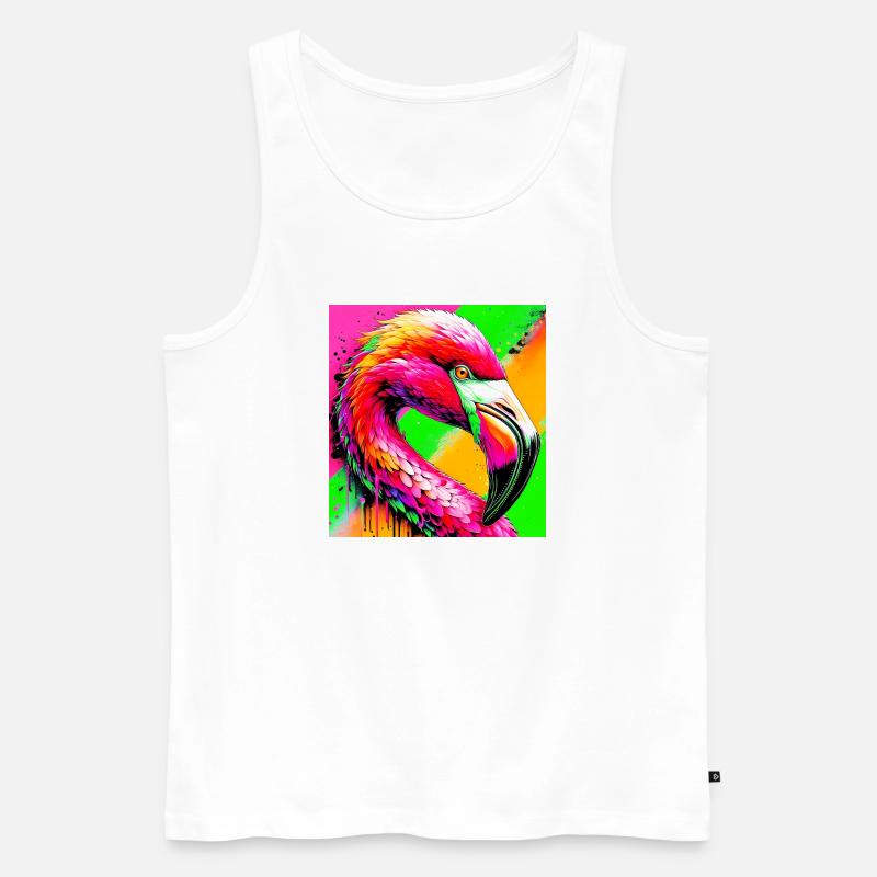 Flamingo - Männer Premium Bio Tank Top - Weiß