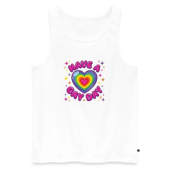 LGBTQ Pride Month - Have a Gay Day - Men's Premium Organic Tank Top - white - Front - AI Model Male 178 light (178cm)