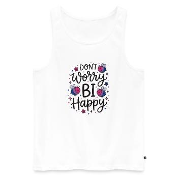 LGBT Pride Month - Don't Worry By Happy - Men's Premium Organic Tank Top - white - Front - Michal (187cm)