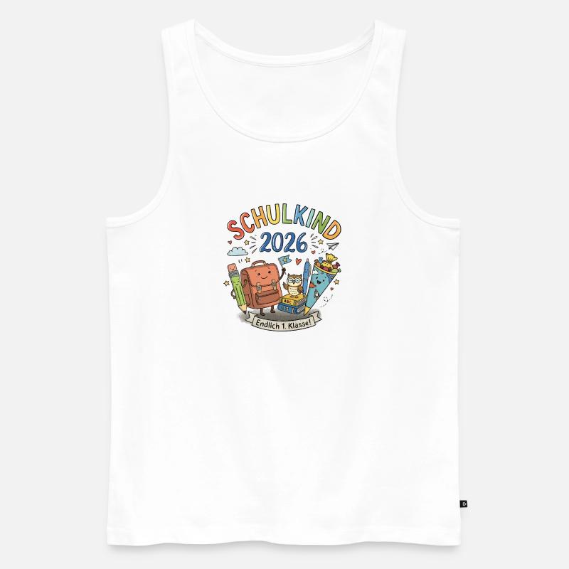Schulkind 2026 - Männer Premium Bio Tank Top - Weiß