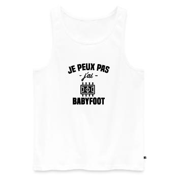 Je peux pas j'ai babyfoot humour - Débardeur bio Premium Homme - blanc - Devant - Michal (187cm)