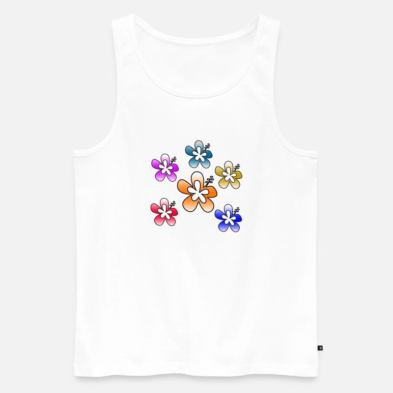 Blumen - Männer Premium Bio Tank Top - Weiß