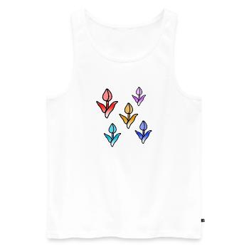 Blumen - Männer Premium Bio Tank Top - Weiß - Vorne - Michal (187cm)