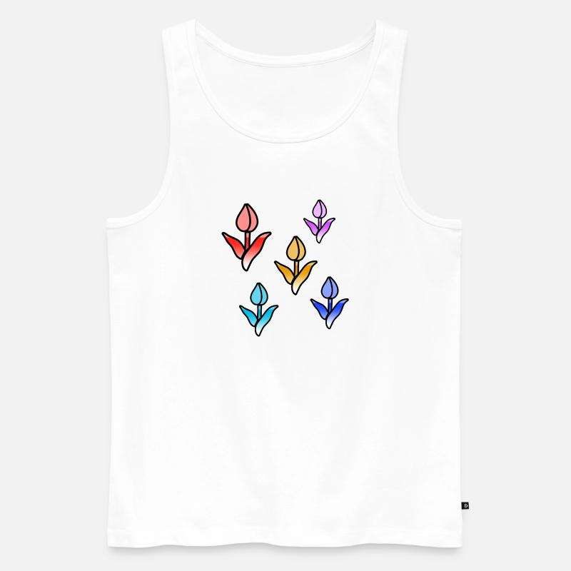 Blumen - Männer Premium Bio Tank Top - Weiß