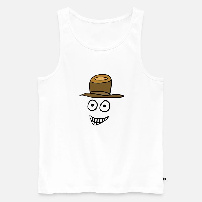 Fröhliches Gesicht Gesichter Emotionen  - Männer Premium Bio Tank Top - Weiß