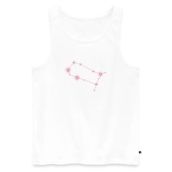 Constellation des Gémeaux Signe du zodiaque rose pastel - Débardeur bio Premium Homme - blanc - Devant - AI Model Male 178 light (178cm)