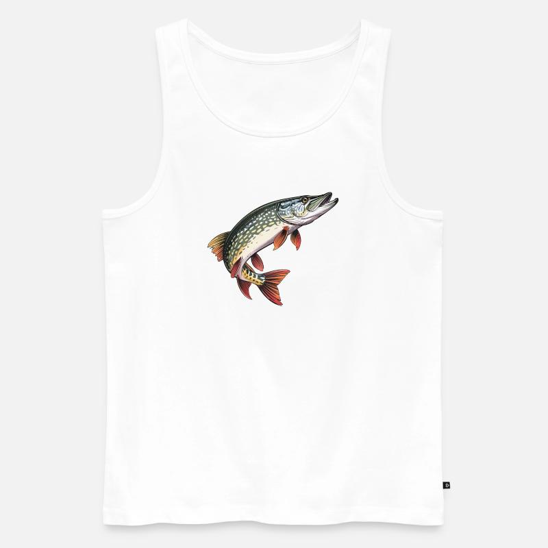Springender Hecht - Männer Premium Bio Tank Top - Weiß